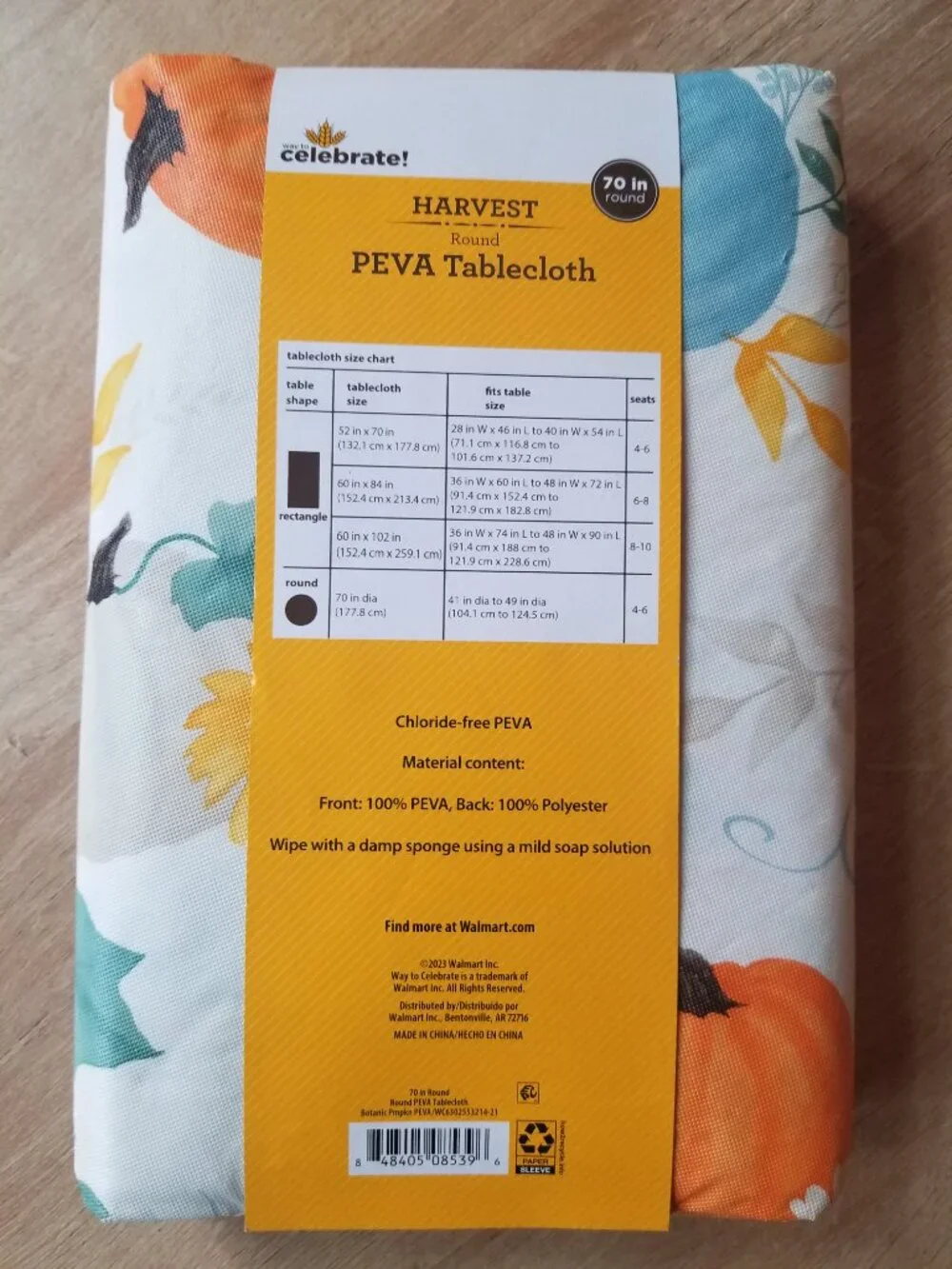 Autumn Fall themed Table Cloth NEW